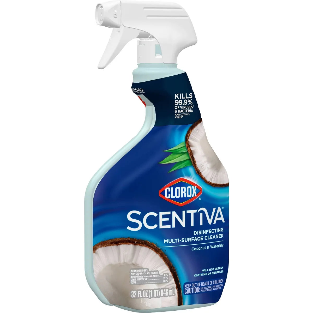 Clorox Scentiva Coconut & Waterlily Multi Surface Cleaner Spray Bottle Bleach Free - 32 fl oz