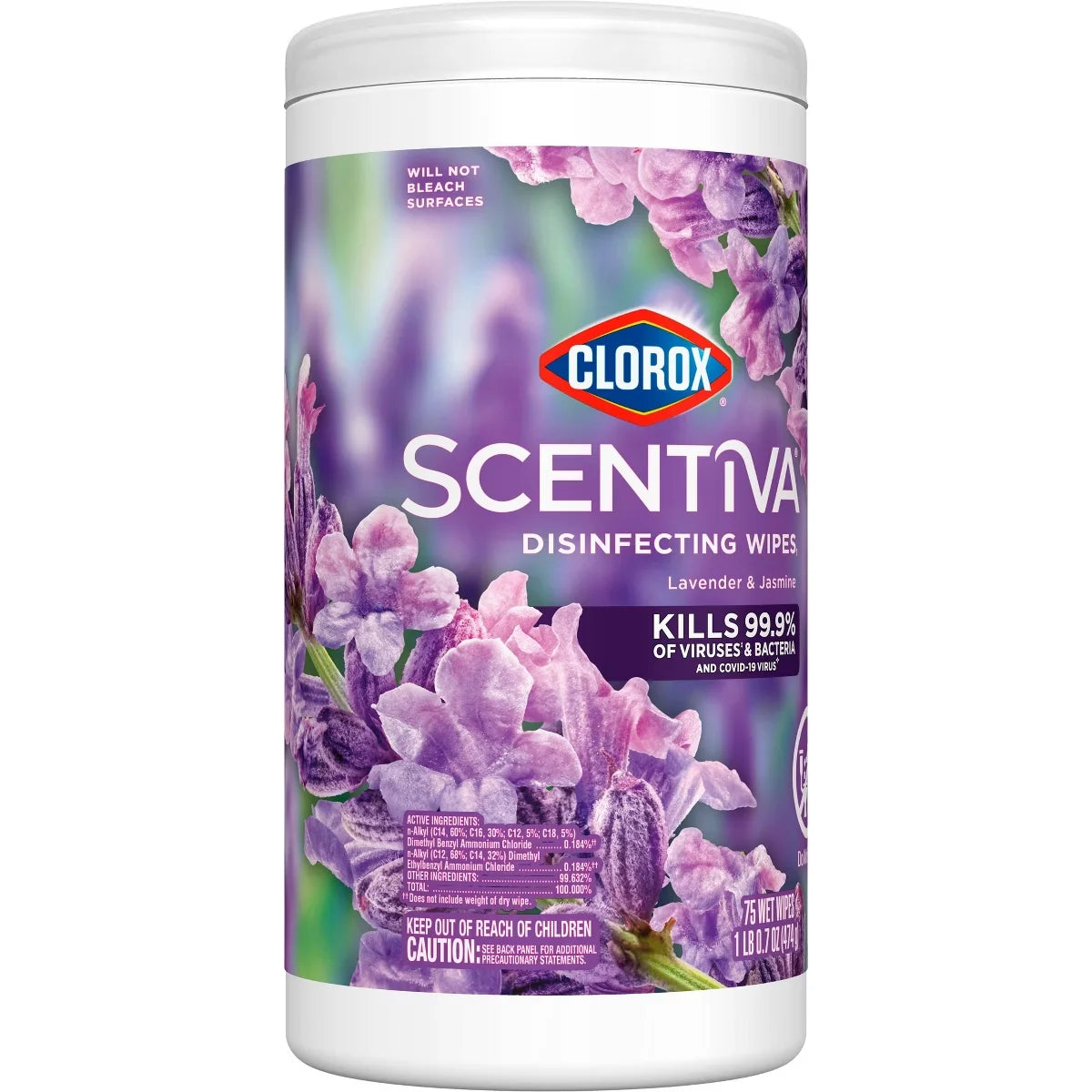 Clorox Scentiva Multi-Surface Cleaning & Disinfecting Wipes - Lavender - 75ct