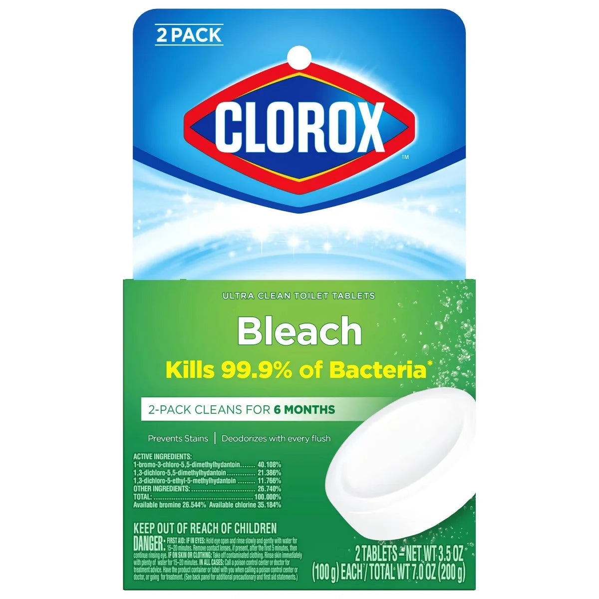 Clorox Ultra Clean Bleach Toilet Bowl Cleaning Tablets