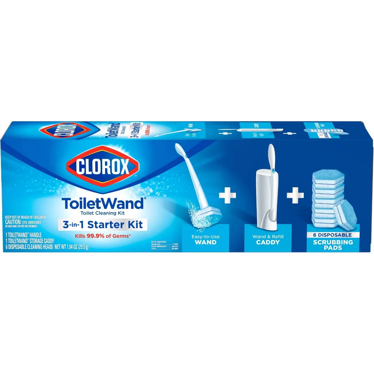 Clorox ToiletWand Disposable Toilet Cleaning System - ToiletWand Storage Caddy and 6 Refill Pads