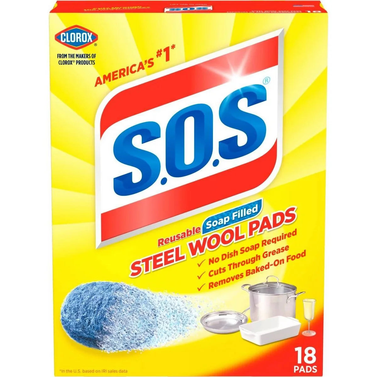 Clorox Steel Wool Soap Scouring Pads - 18ct