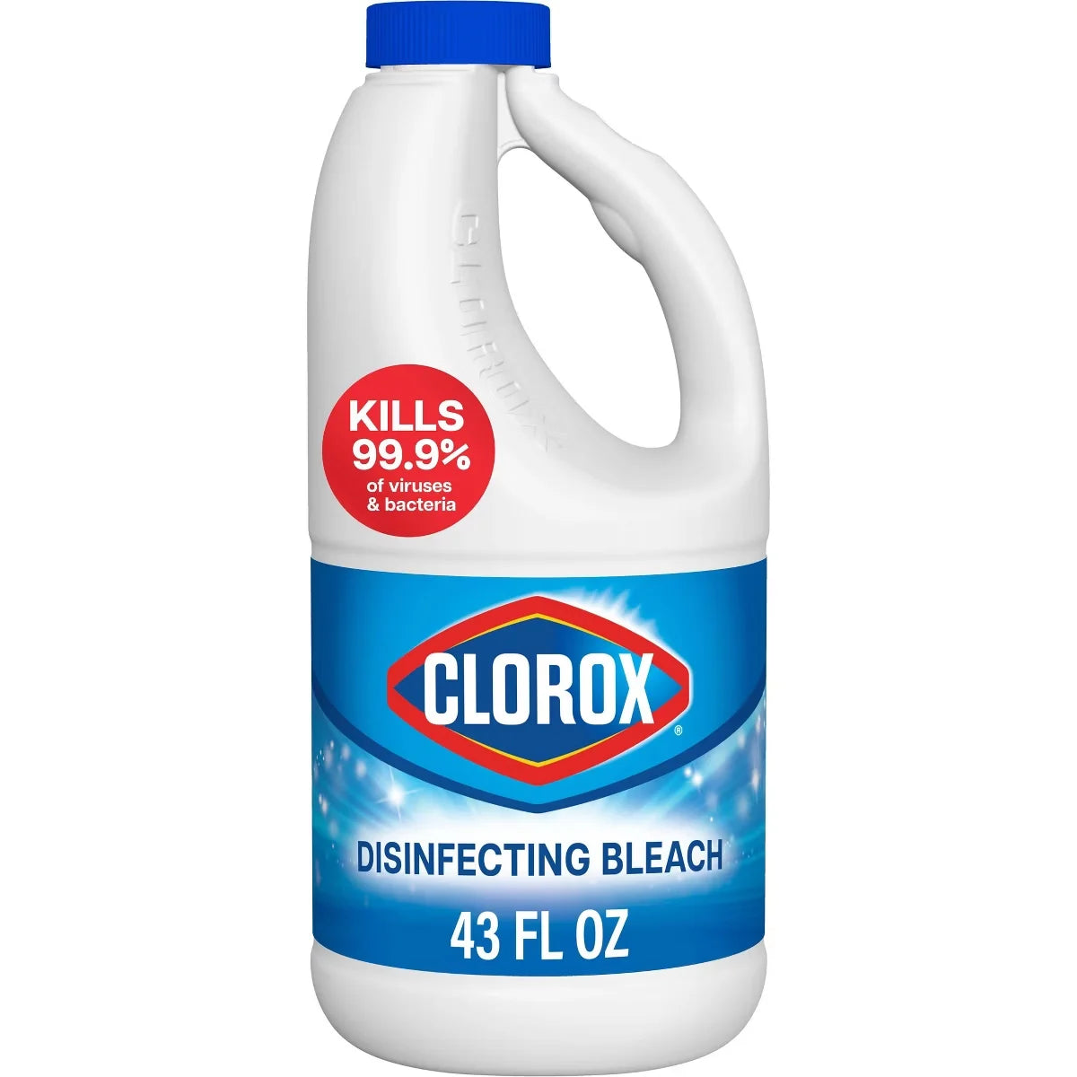 Clorox Unscented Disinfecting Liquid Bleach - 43 fl oz: Household, Phosphate-Free, Washing Machine Use