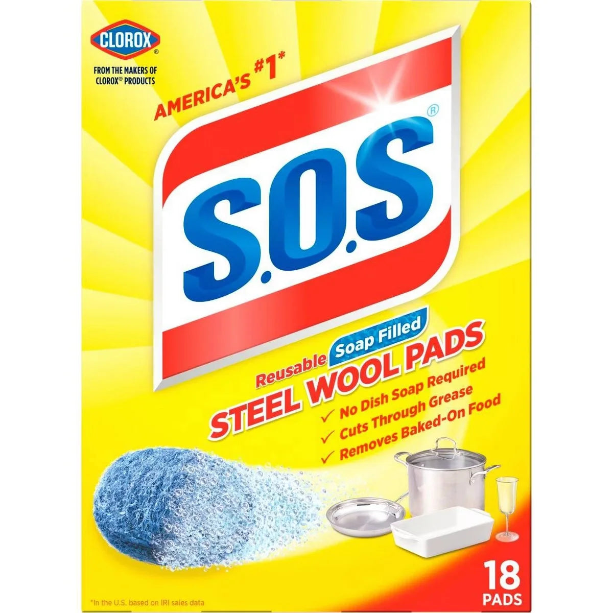 Clorox Steel Wool Soap Scouring Pads - 18ct