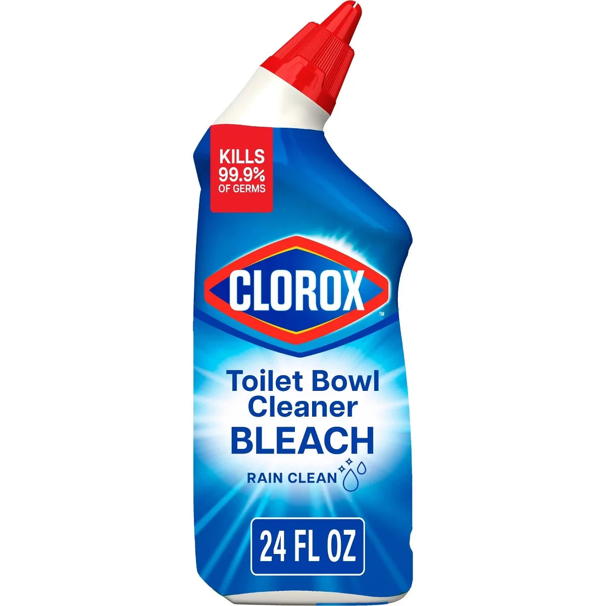 Clorox Bleach Toilet Bowl Cleaner Gel - Rain Clean - 24 fl oz: Dye-Free, Phosphorus-Free, Phthalate-Free, Liquid Gel