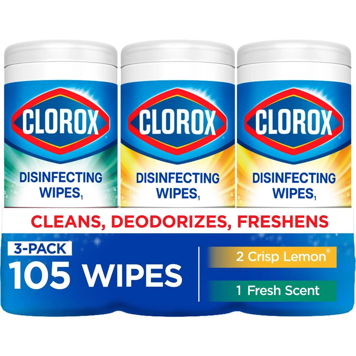 Clorox Lemon & Fresh Bleach Free Disinfecting Wipes Value Pack - 105ct/3pk
