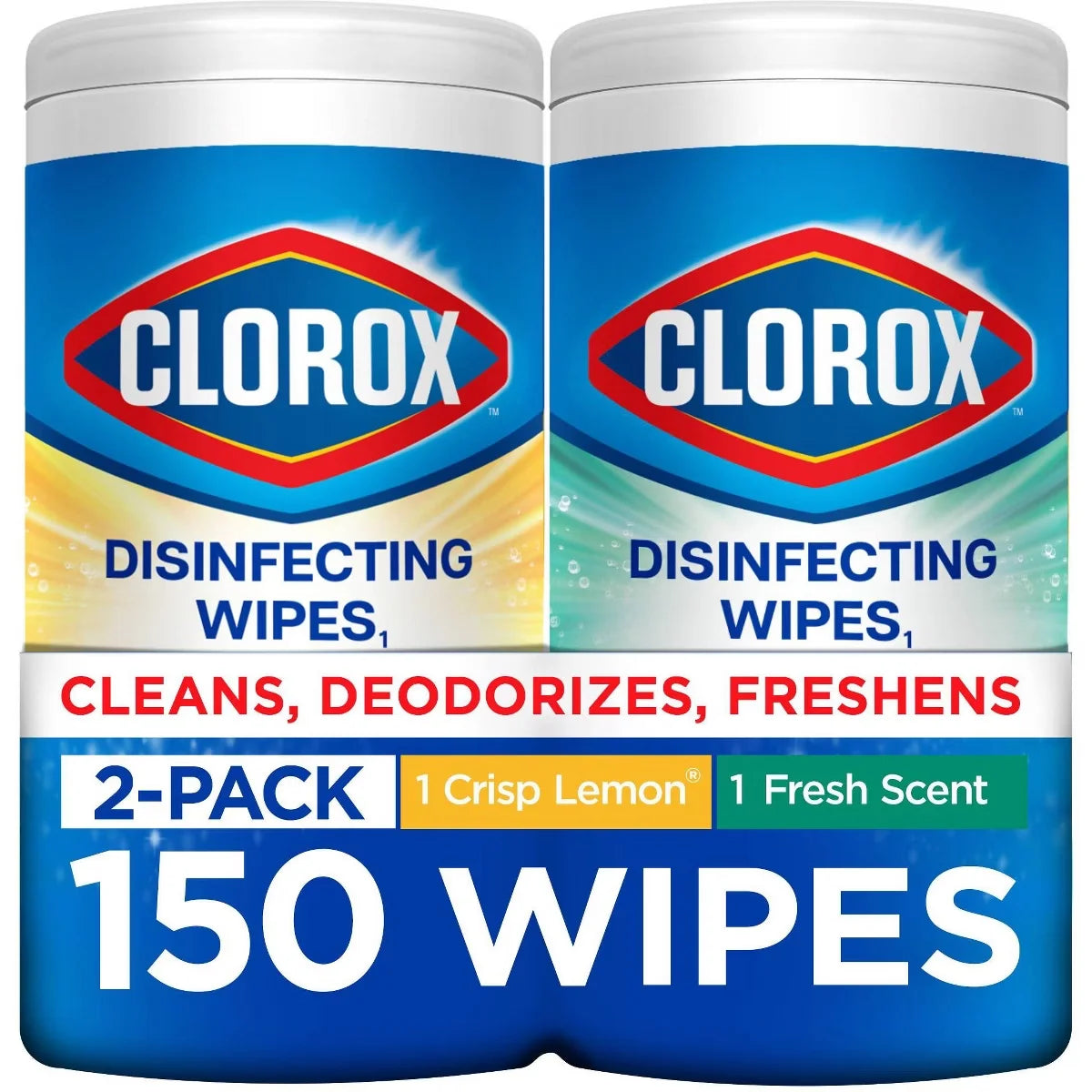 Clorox Fresh Scent and Crisp Lemon Limited Edition Back to School Variety Pack Disinfecting Cleaning Wipes - 150ct/2pk