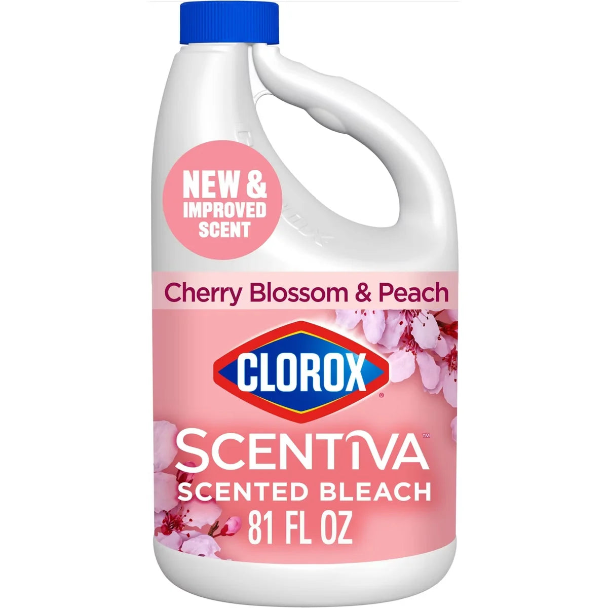 Clorox Cherry Blossom & Peach Scentiva Bleach Liquid - 81oz: Ammonia-Free, Cleaning Solution, Washing Machine, Fabric