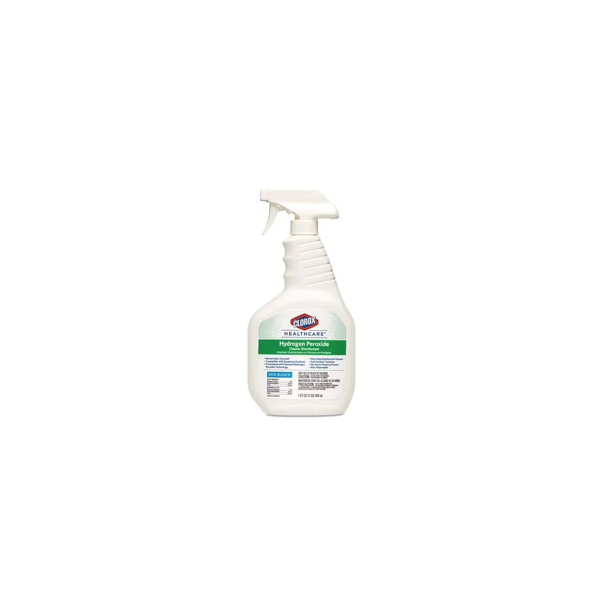Clorox Healthcare Hydrogen-Peroxide Cleaner/Disinfectant, 32 oz Spray Bottle, 9/Carton
