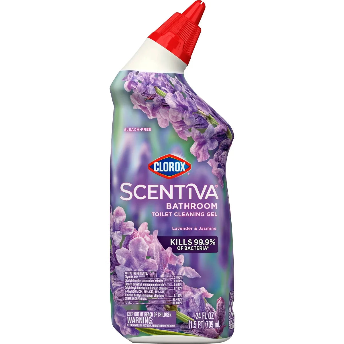 Clorox Scentiva Toilet Bowl Cleaner Gel Bleach Free - Lavender & Jasmine - 24 fl oz