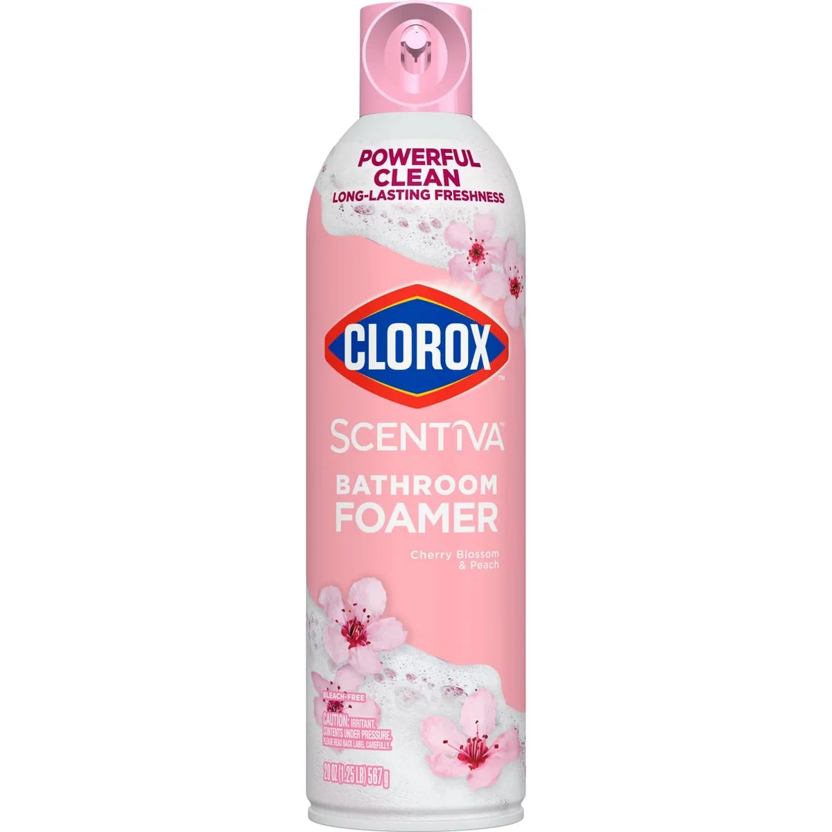 Clorox Scentiva Bathroom Foamer Aerosol Cherry Blossom & Peach - 20oz: Ammonia-Free, Multipurpose Cleaner