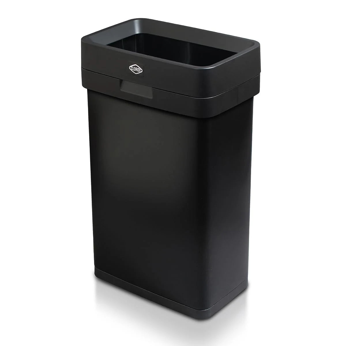 Clorox Trash Can, 13 Gallon Stainless Steel Slim Open Top Garbage Bin, Black