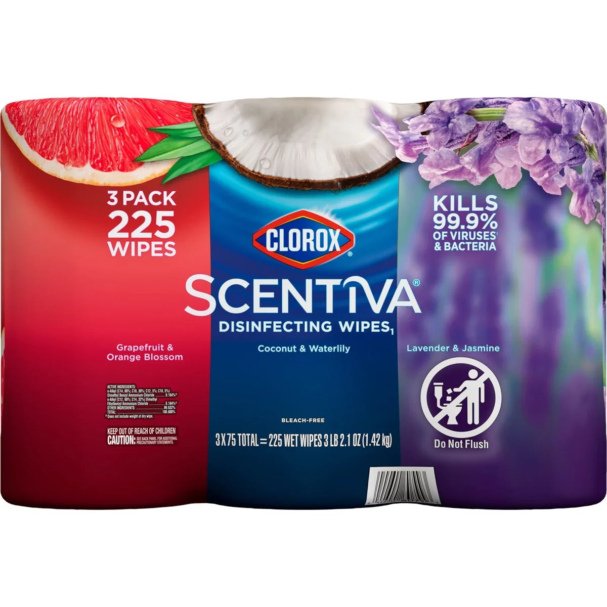 Clorox Scentiva Floral Scent Disinfecting Wipes - 225ct/3pk