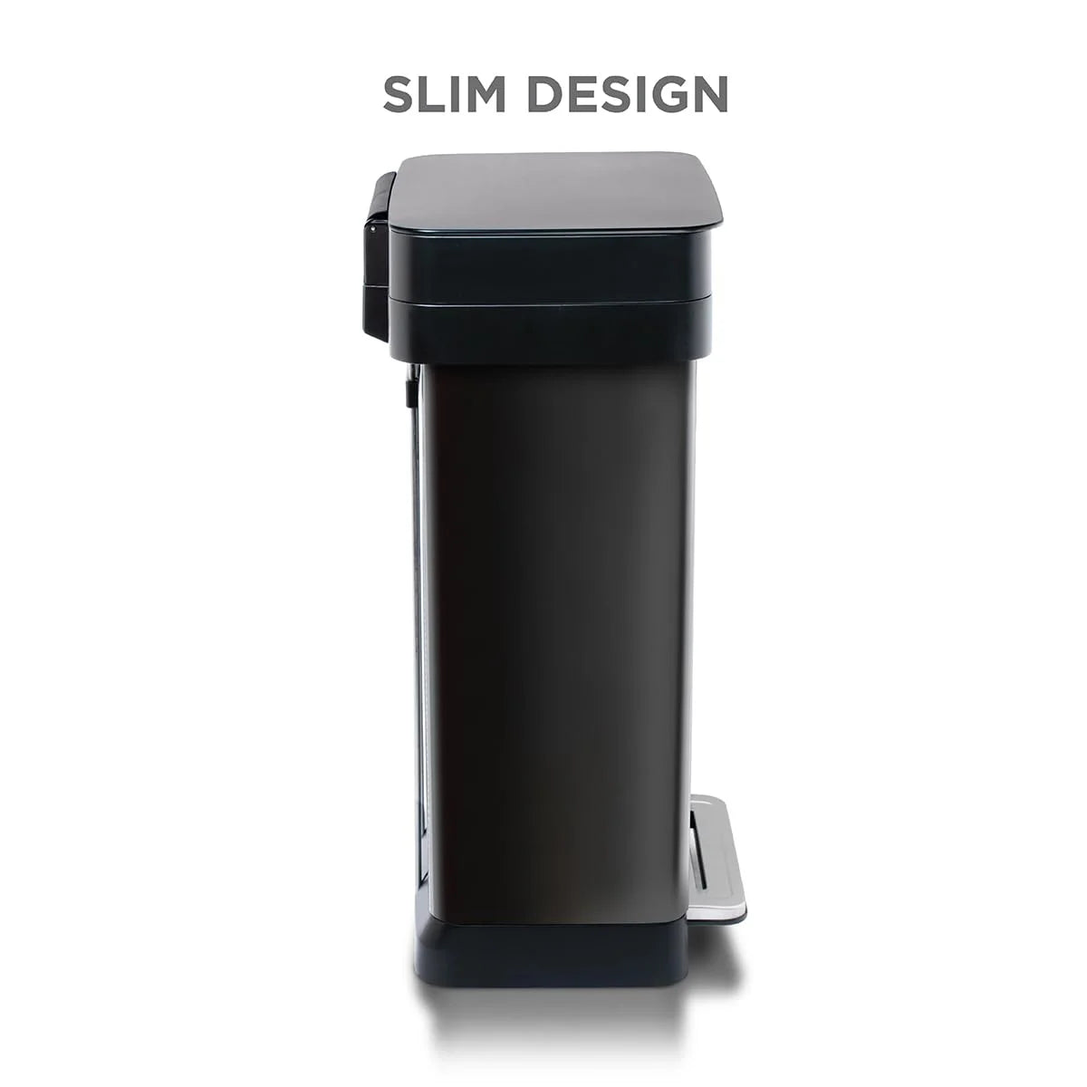 Clorox Trash Can, 13 Gallon Stainless Steel Garbage Bin with Wide Step, Black