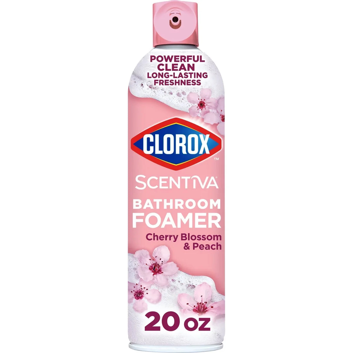 Clorox Scentiva Bathroom Foamer Aerosol Cherry Blossom & Peach - 20oz: Ammonia-Free, Multipurpose Cleaner