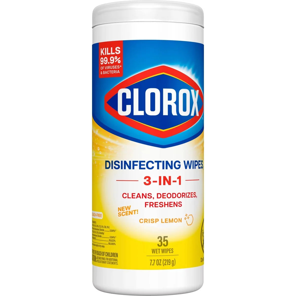 Clorox Crisp Lemon Disinfecting Wipes Bleach Free Cleaning Wipes