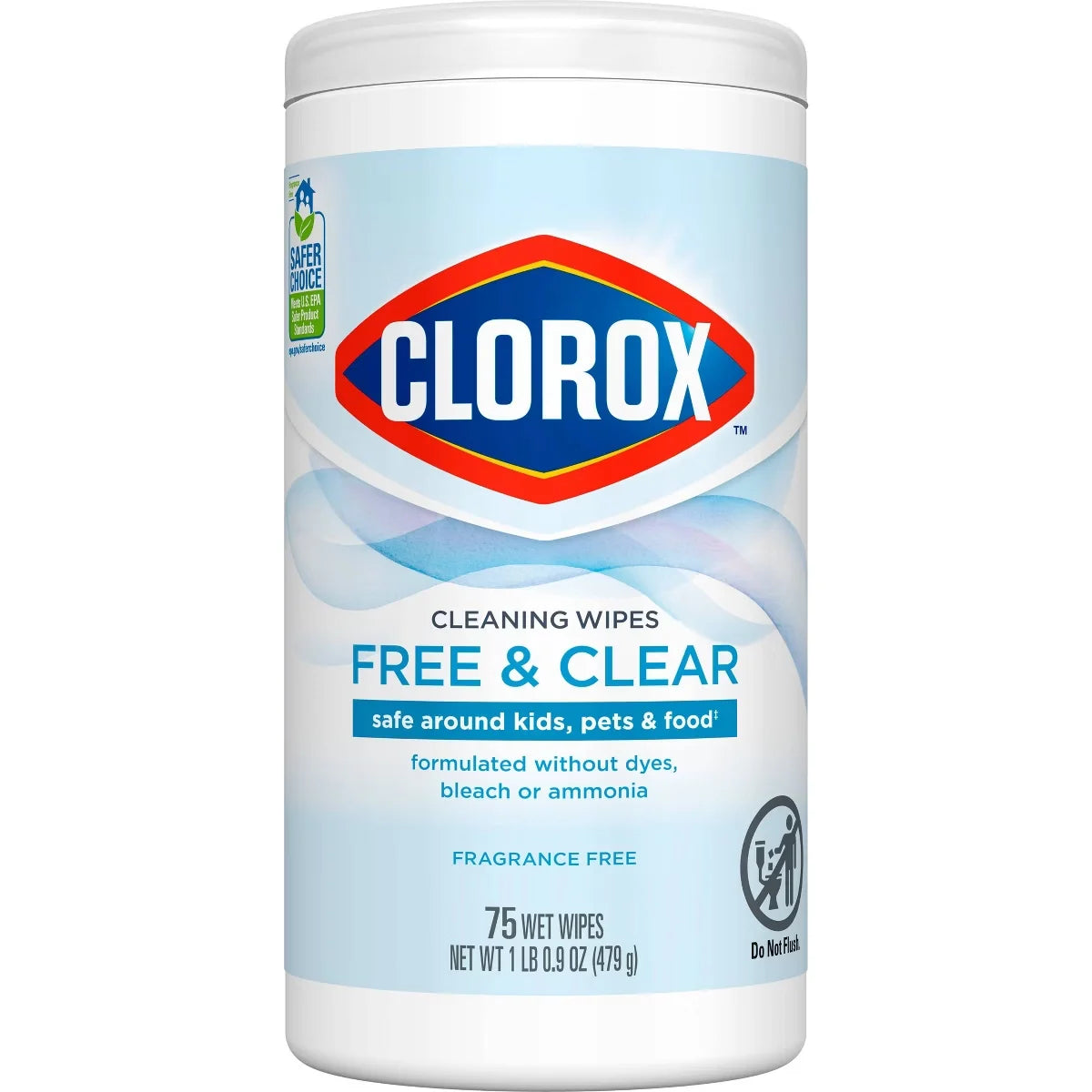Clorox Free & Clear Unscented Cleaning Wipes - 75ct