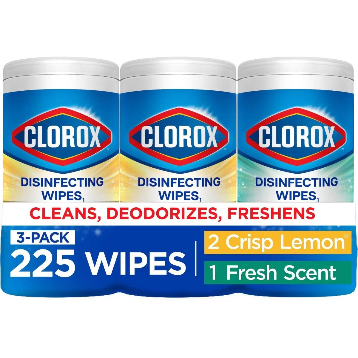 Clorox Fresh Scent and Crisp Lemon Limited Edition Back to School Variety Pack Disinfecting Cleaning Wipes - 225ct/3pk