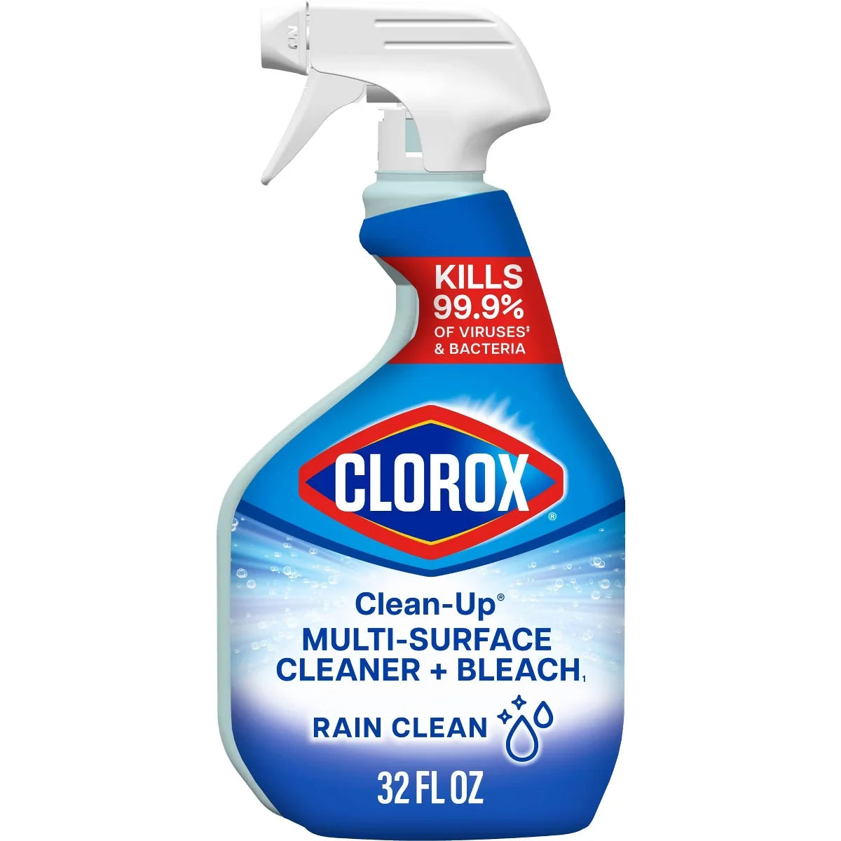 Clorox Clean-Up All Purpose Multi-Surface Cleaner with Bleach Spray Bottle - Rain Clean - 32 fl oz: Phosphorus-Free, Multi-Surface