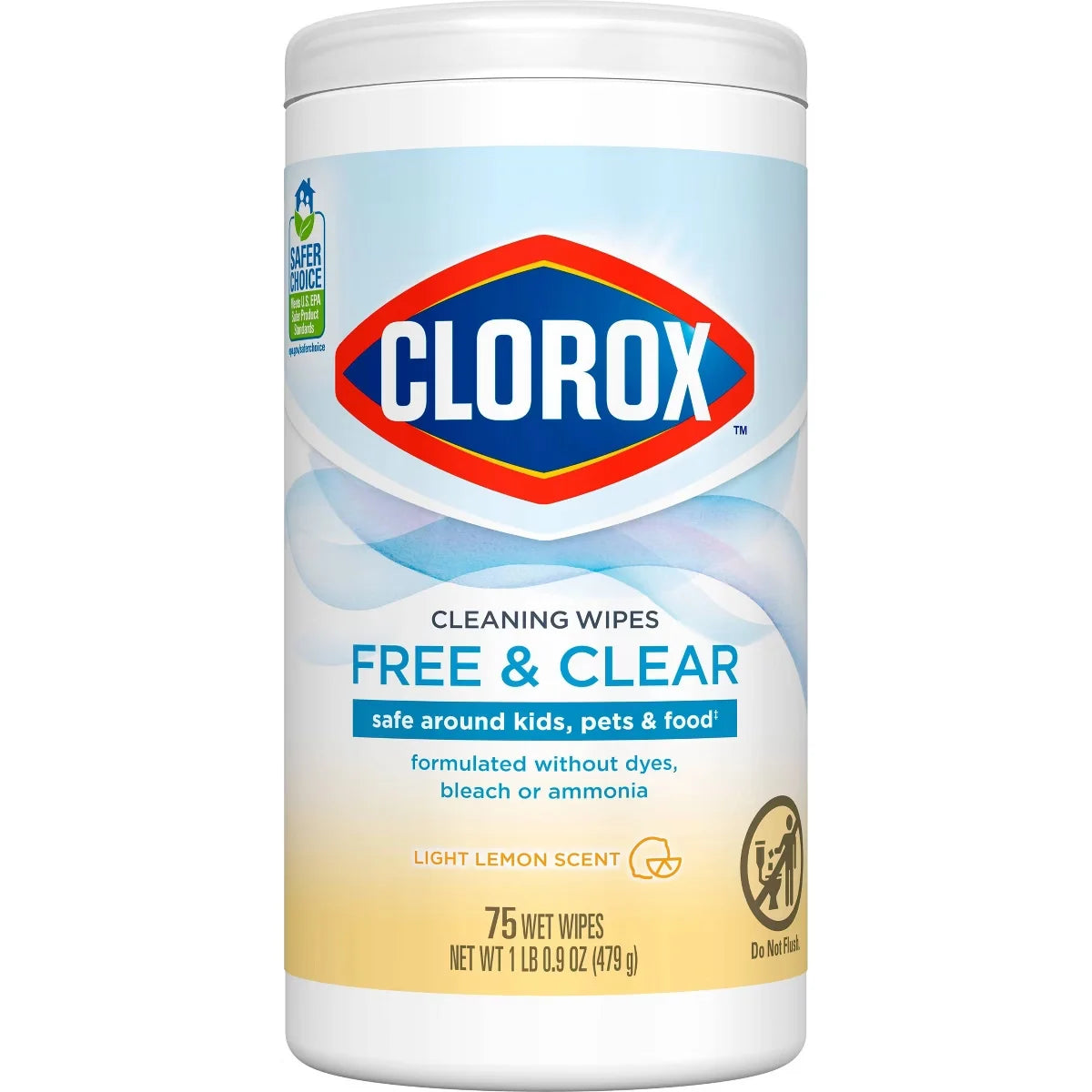 Clorox Free & Clear Multi-Surface Cleaning Wipes - Light Lemon Scent - 75ct